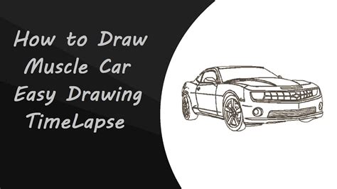 How to Draw a Muscle Car? Easy Pen Drawing, Car Drawing - YouTube