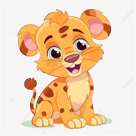 Cub Clipart Cartoon Cartoon Lion Cub Sitting Vector, Cub, Clipart ...