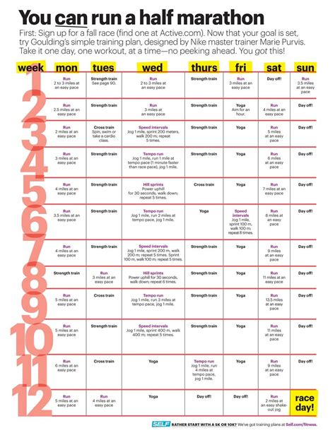 Printable Marathon Training Plan - Printable Word Searches