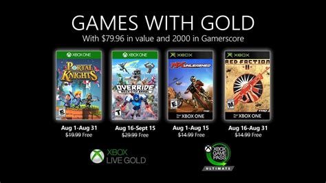 Xbox Games With Gold For August Have Been Revealed