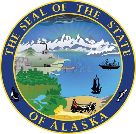 Great Seal of the State of Alaska, USA Stock Vector - Illustration of icon, coat: 219093291