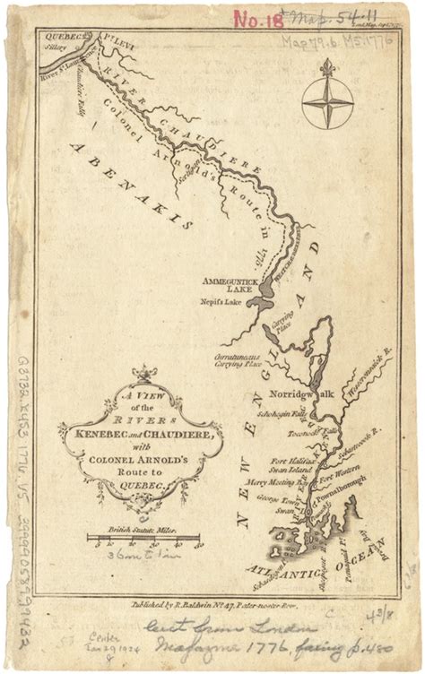 A view of the Rivers Kenebec and Chaudiere, with Colonel Arnold's route to Quebec - Digital ...