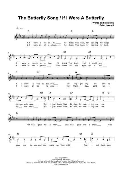 If I Were A Butterfly (Sheet Music) - Brian Howard printable pdf download