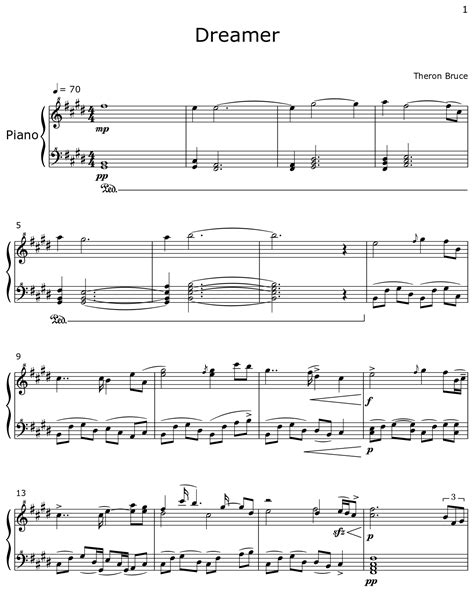 Dreamer - Sheet music for Piano