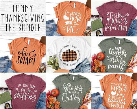 Thanksgiving SVG Bundle - Funny Thanksgiving SVG for Cricut - Fall tee SVG bundle - Thanksgiving ...