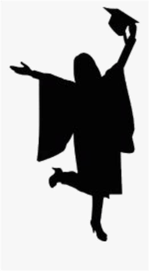 #graduation - Black Silhouette Of A Graduate Jumping , Free Transparent Clipart - ClipartKey