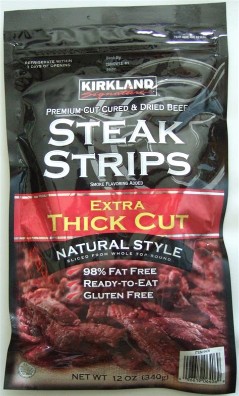 Kirkland Signature Premium Cut & Cured Dried Steak Strips / Beef Jerky ...