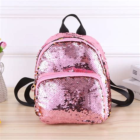 women mini backpack leather cute sequin double shoulder school bags for ...