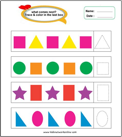 Patterns worksheets for kids - Worksheets Library