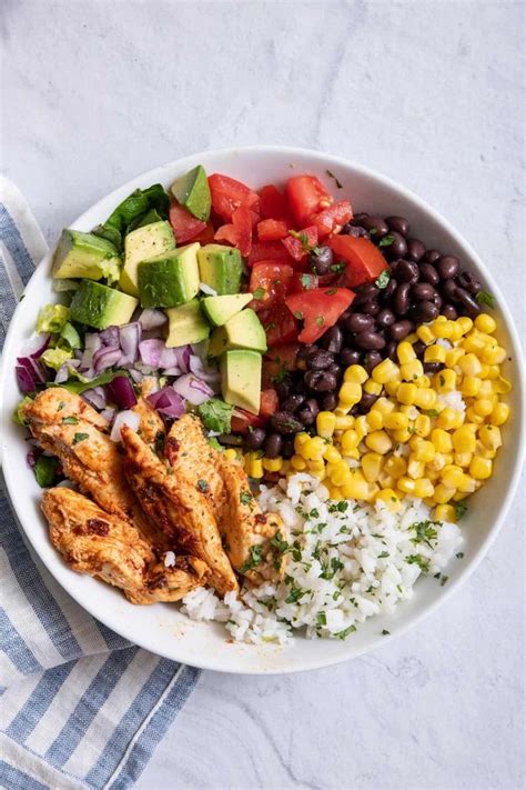 Chicken Burrito Protein Bowl {Chipotle Inspired Recipe} - FeelGoodFoodie | Healthy bowls recipes ...