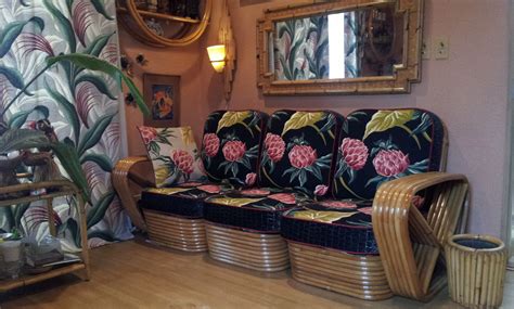 Vintage Rattan Sofa | Retro homes, Hawaiian furniture, Tropical interiors