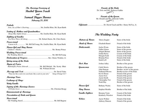 Wedding Program Template in Word and Pdf formats