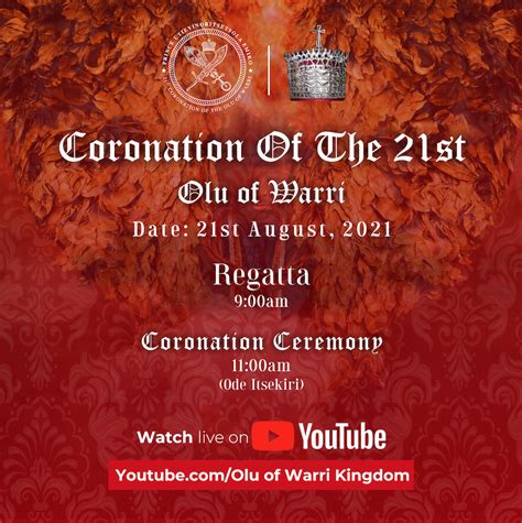 Watch the Coronation Ceremony of the Olu of Warri LIVE on YouTube ...