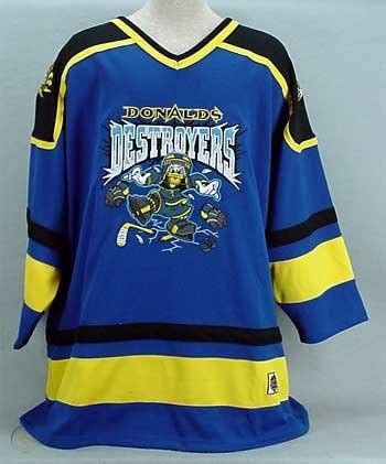 Donald Duck Destroyers Hockey Jersey - Adult Large NWT | #32820247