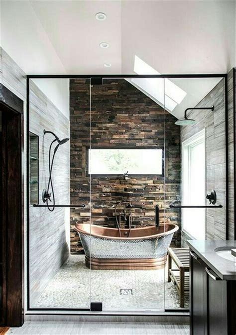 38 Best Modern Rustic Bathroom Design and Decorating Ideas for 2019 | Rustic modern bathroom ...