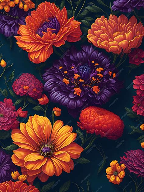 Premium AI Image | Colorful Background wallpaper Floral Wallpaper Floral background Generative Ai