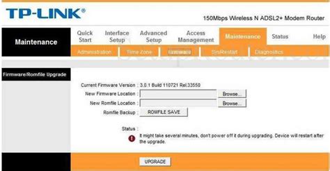 TP-Link TD-W8951ND Screenshot Firmware