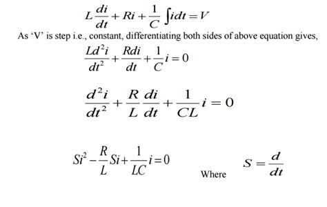 The step response of series RLC circuit