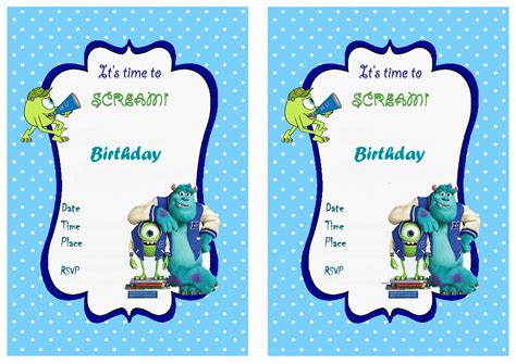 Monsters University Birthday Invitations – Birthday Printable