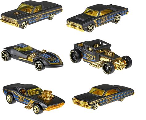 Buy New 1:64 Hot Wheels 50th Anniversary Black & Gold Collection - Shaker, Twin Mill, Rodger ...