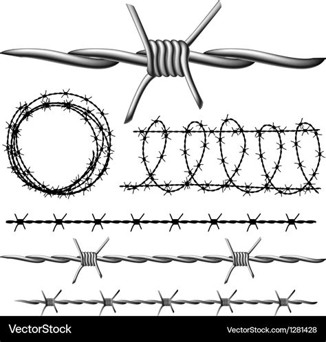 Barbed wire set Royalty Free Vector Image - VectorStock