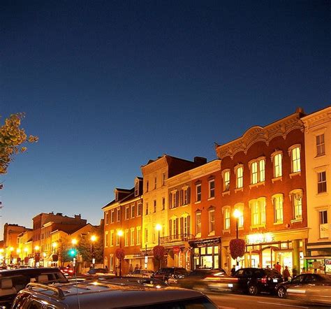 Washington, DC Georgetown's M Street at Dusk | Georgetown washington ...