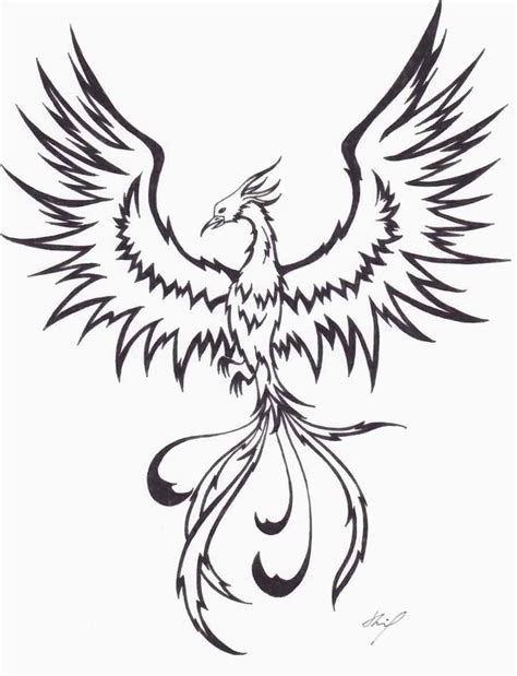 Outline Tribal Phoenix Tattoo Idea | Phoenix tattoo design, Tribal ...