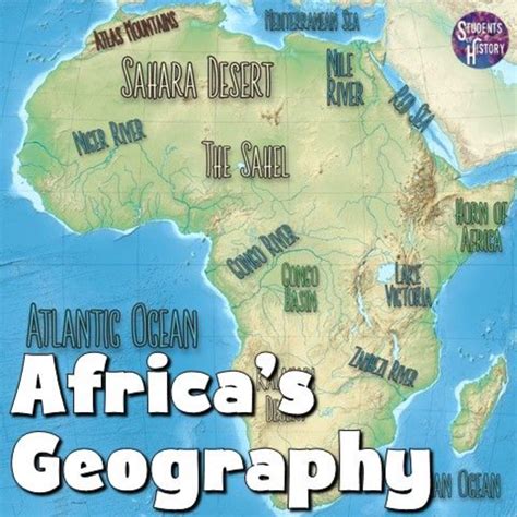 Physical Map Of Africa With Rivers And Mountains And Deserts