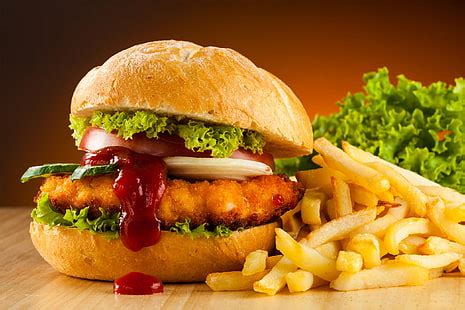 3840x2160px | free download | HD wallpaper: four fried chickens with vegetable and ketchup, dish ...
