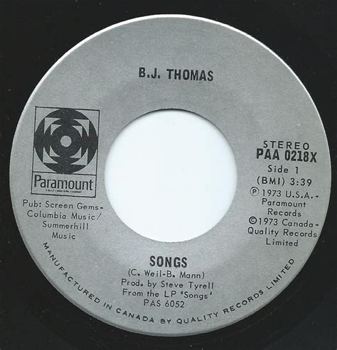 B.J. Thomas - Songs (1973, Vinyl) | Discogs