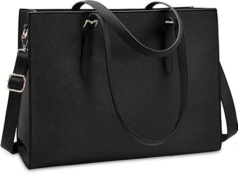 Amazon.com: Laptop Bag for Women Waterproof Lightweight Leather 15.6 ...