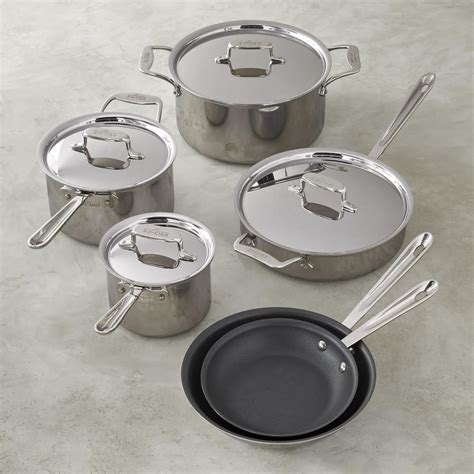 All-Clad d5 Stainless-Steel Nonstick 10-Piece Cookware Set | Williams ...