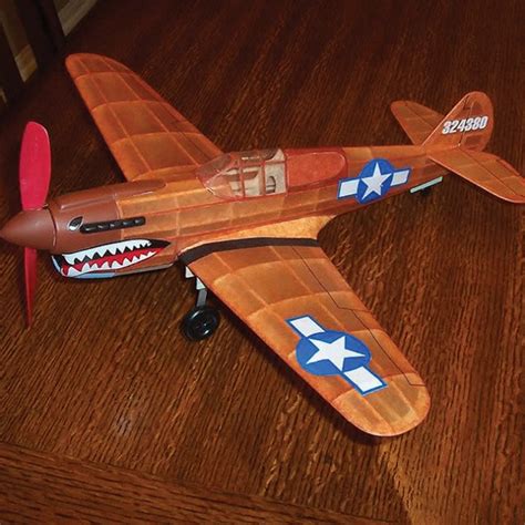 Guillows P-40 Warhawk Balsa Wood Model Airplane | BUDK.com - Knives ...