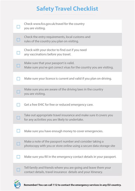 Safety Travel Checklist - Globelink Blog