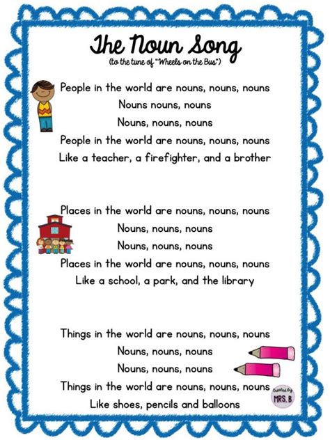 The 25+ best Noun song ideas on Pinterest | Noun chart, Examples of plural nouns and Plural noun ...