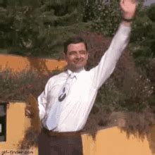 Mr Bean Wave GIF - MrBean Funny Hello - Discover & Share GIFs