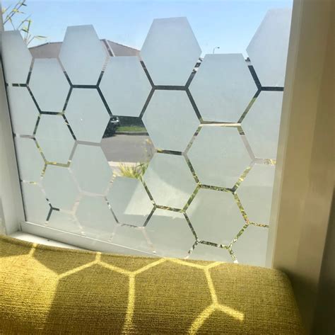 Honeycomb Frosted Window Film Hexagon Window Decal Geometric | Etsy Frosted Glass Sticker ...
