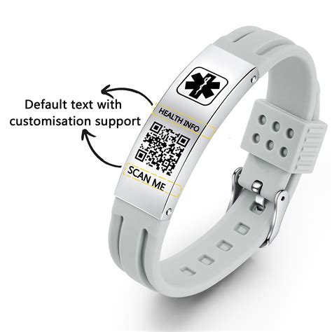 QR Code Medical Alert Bracelet Waterproof ID Bracelet - Etsy