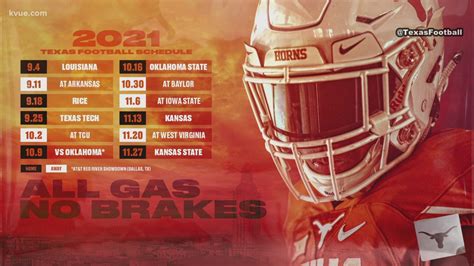 UT football 2021 schedule: Here's who the Longhorns are playing | kvue.com