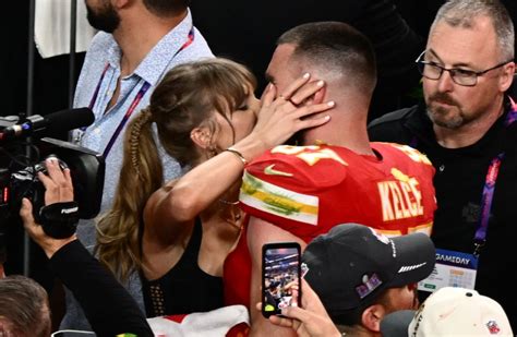 Travis Kelce, Taylor Swift Kiss After Chiefs Win 2024 Super Bowl | Us Weekly