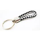 Black&White Braided Faux Leather Keyring Keychain Women Men Cars Wrist Rope | eBay