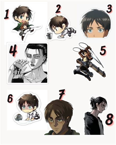 Eren Yeager STICKER Attack on Titan Anime Stickers Laptop | Etsy