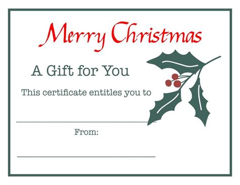 Blank Christmas Gift Certificate Template | Christmas gift certificate ...