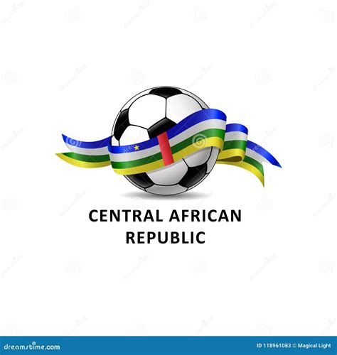 Football Ball with Central African Republic National Flag Colorful ...