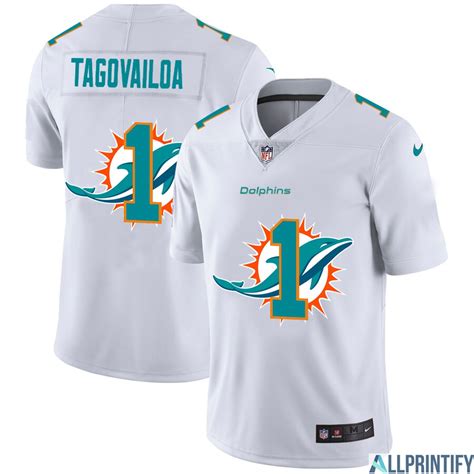 Tua Tagovailoa Miami Dolphins 1 White Vapor Limited Jersey - Allprintify