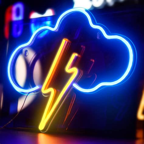 Buy KOICAXY Neon Sign, Acrylic Cloud Lightning Led Neon Light Wall ...