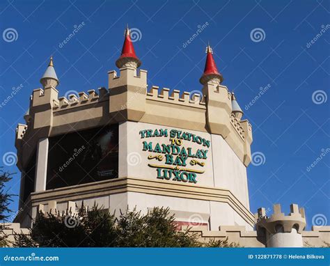 Las Vegas Strip, Tram Station, Buildings Attractions, Nevada Editorial Stock Photo - Image of ...