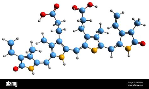 3D image of Biliverdin skeletal formula - molecular chemical structure ...