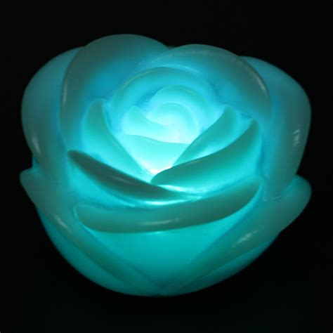 HHTL 7 Color Romantic Changing LED Floating Rose Flower Candle Night Light-in Night Lights from ...