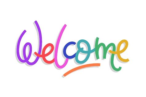 Premium Vector | A colorful welcome sign with the word welcome on it.